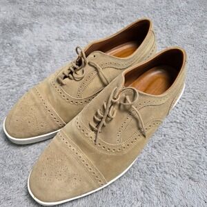 Allen Edmonds Strand Tan Suede Leather Oxford Dress Sneakers Shoes 11.5‎ EEE 3E